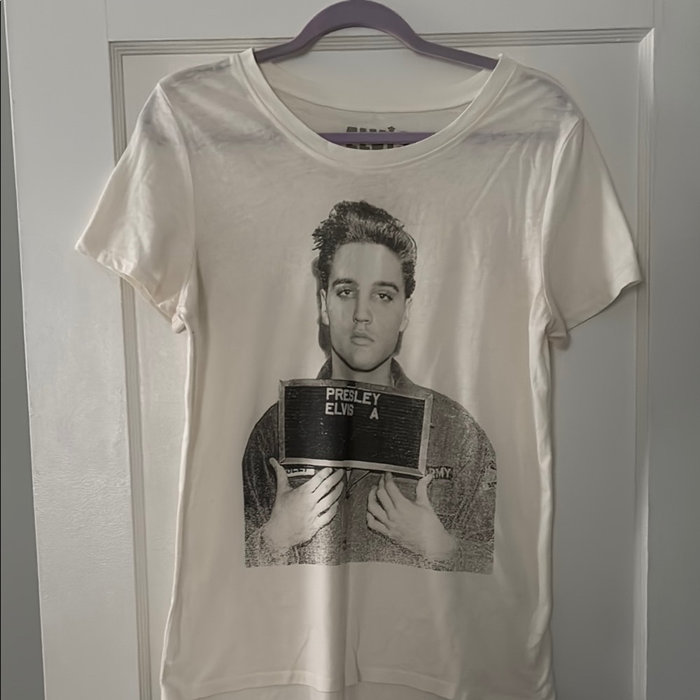 White Short Sleeve Tee with Graphic Print
